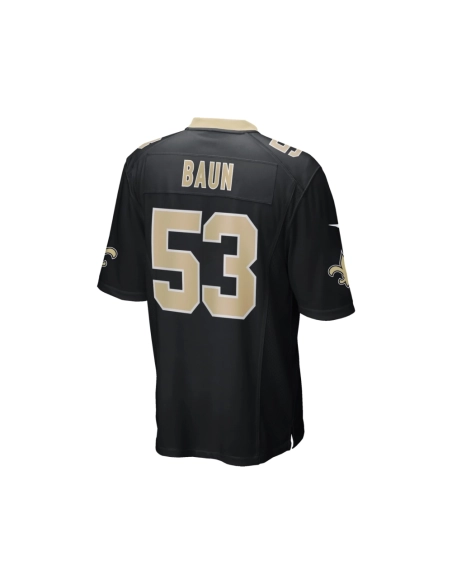 Mens New Orleans Saints Zack Baun Black Game Player Jersey