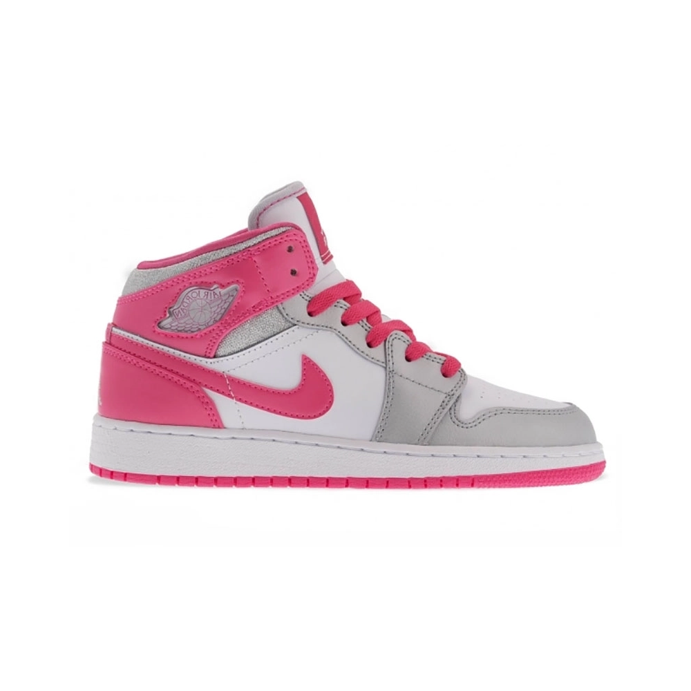 AIR JORDAN 1 MID GS PLATINUM PINK 555112 109,AIR JORDAN 1 MID,Air Jordan