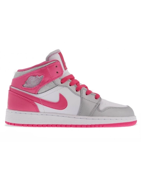 AIR JORDAN 1 MID GS PLATINUM PINK 555112 109,AIR JORDAN 1 MID,Air Jordan