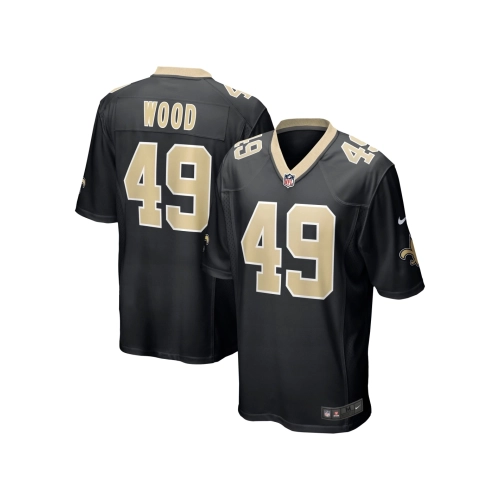 Mens New Orleans Saints Zach Wood Black Game Jersey