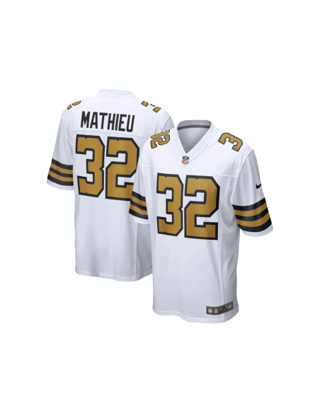 Mens New Orleans Saints Tyrann Mathieu White Player Game Jersey