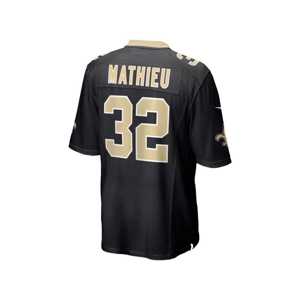 Mens New Orleans Saints Tyrann Mathieu Black Game Jersey