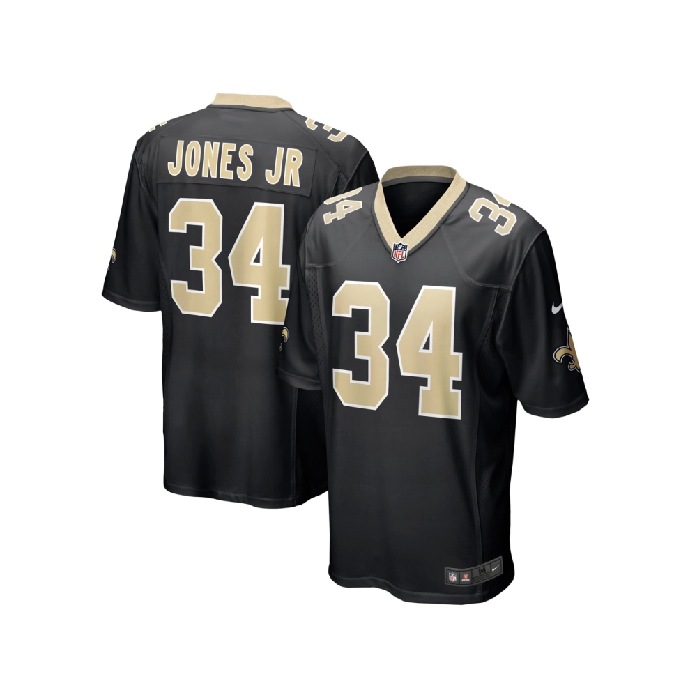 Mens New Orleans Saints Tony Jones Jr. Black Player Game Jersey