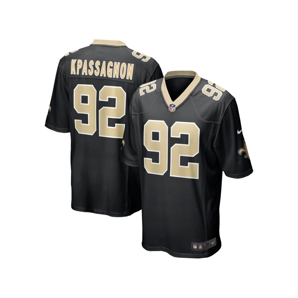 Mens New Orleans Saints Tanoh Kpassagnon Black Game Player Jersey