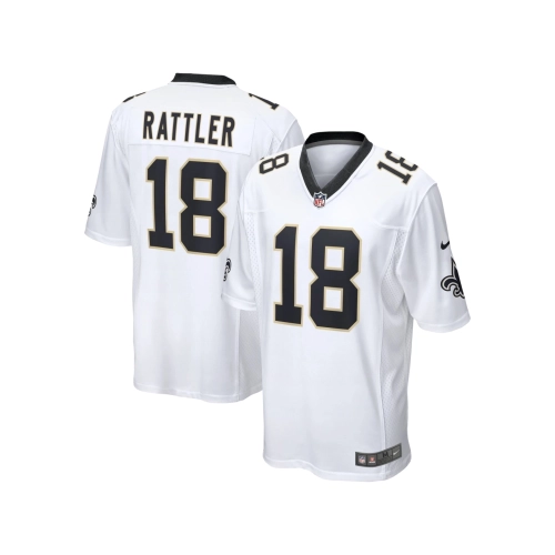 Mens New Orleans Saints Spencer Rattler White 2024 NFL Draft Game Player Jersey