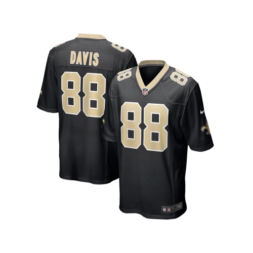 Mens New Orleans Saints Shaquan Davis Black Game Jersey