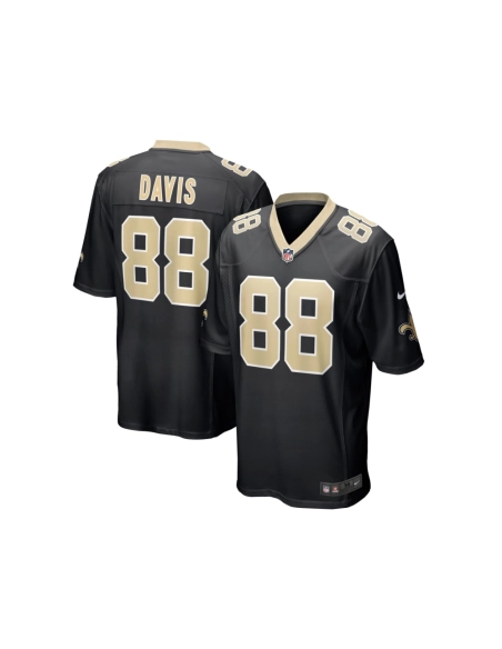 Mens New Orleans Saints Shaquan Davis Black Game Jersey