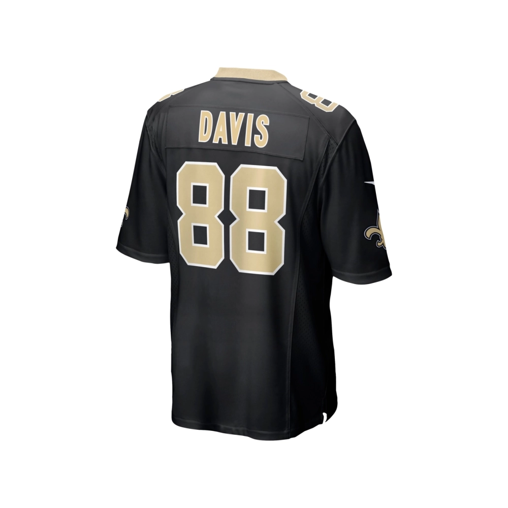 Mens New Orleans Saints Shaquan Davis Black Game Jersey