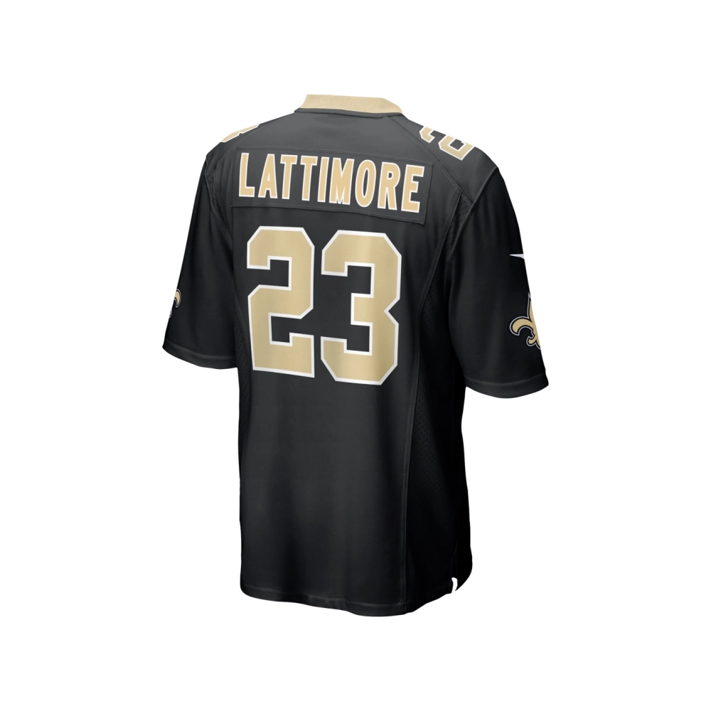 Mens New Orleans Saints Marshon Lattimore Black Team Game Jersey
