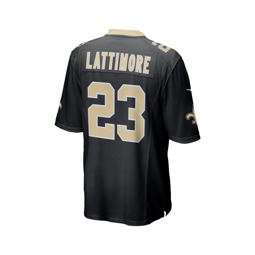 Mens New Orleans Saints Marshon Lattimore Black Game Jersey