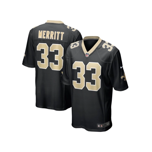 Mens New Orleans Saints Kirk Merritt Black Team Game Jersey