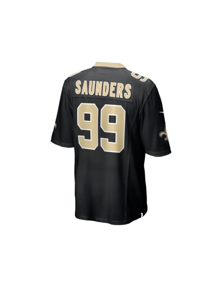 Mens New Orleans Saints Khalen Saunders Black Game Jersey