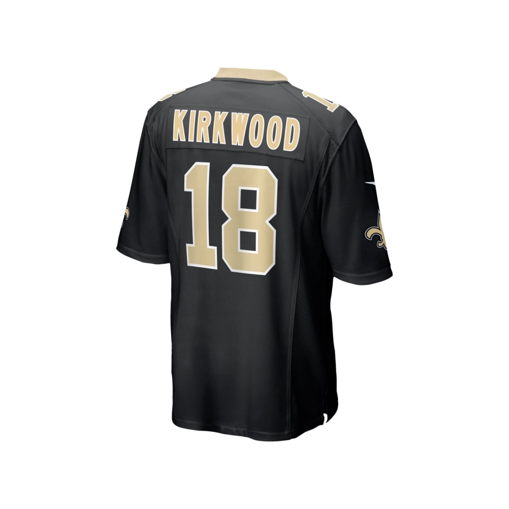 Mens New Orleans Saints Keith Kirkwood Black Team Game Jersey