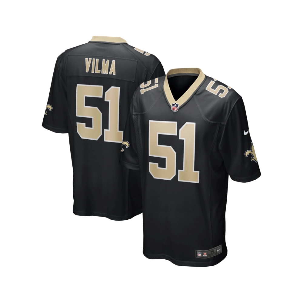 Mens New Orleans Saints Jonathan Vilma Black Game Retired Player Jersey