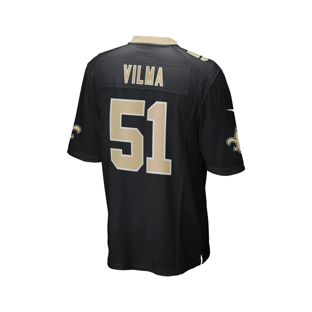 Mens New Orleans Saints Jonathan Vilma Black Game Retired Player Jersey