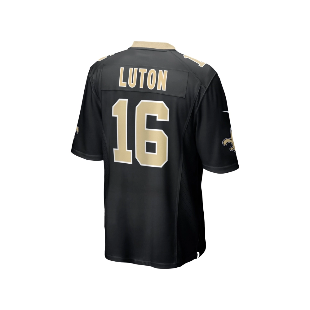 Mens New Orleans Saints Jake Luton Black Game Player Jersey