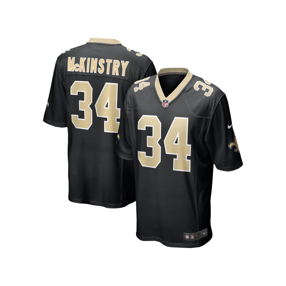 Mens New Orleans Saints GaQuincy McKinstry Black 2024 NFL Draft Player Game Jersey
