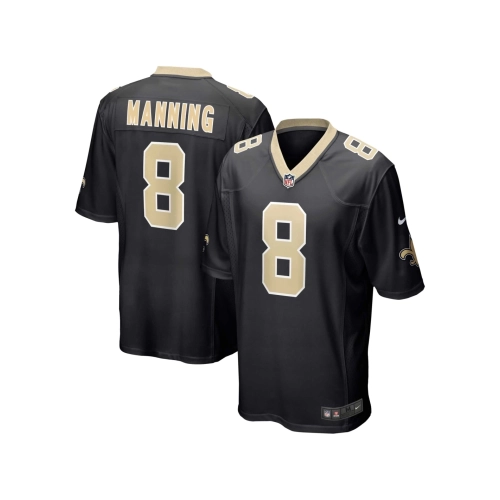 Mens New Orleans Saints Archie Manning Black Retired Player Game Jersey