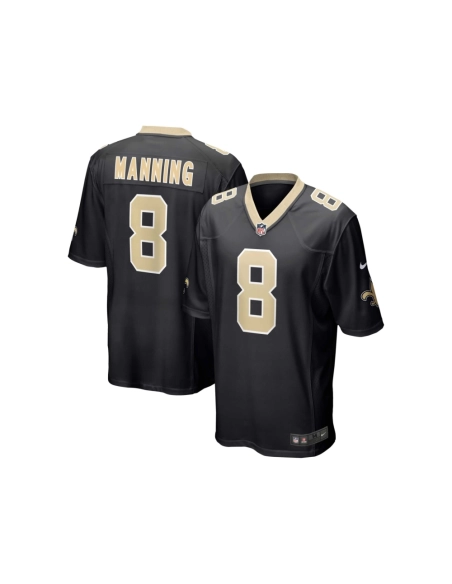 Mens New Orleans Saints Archie Manning Black Retired Player Game Jersey