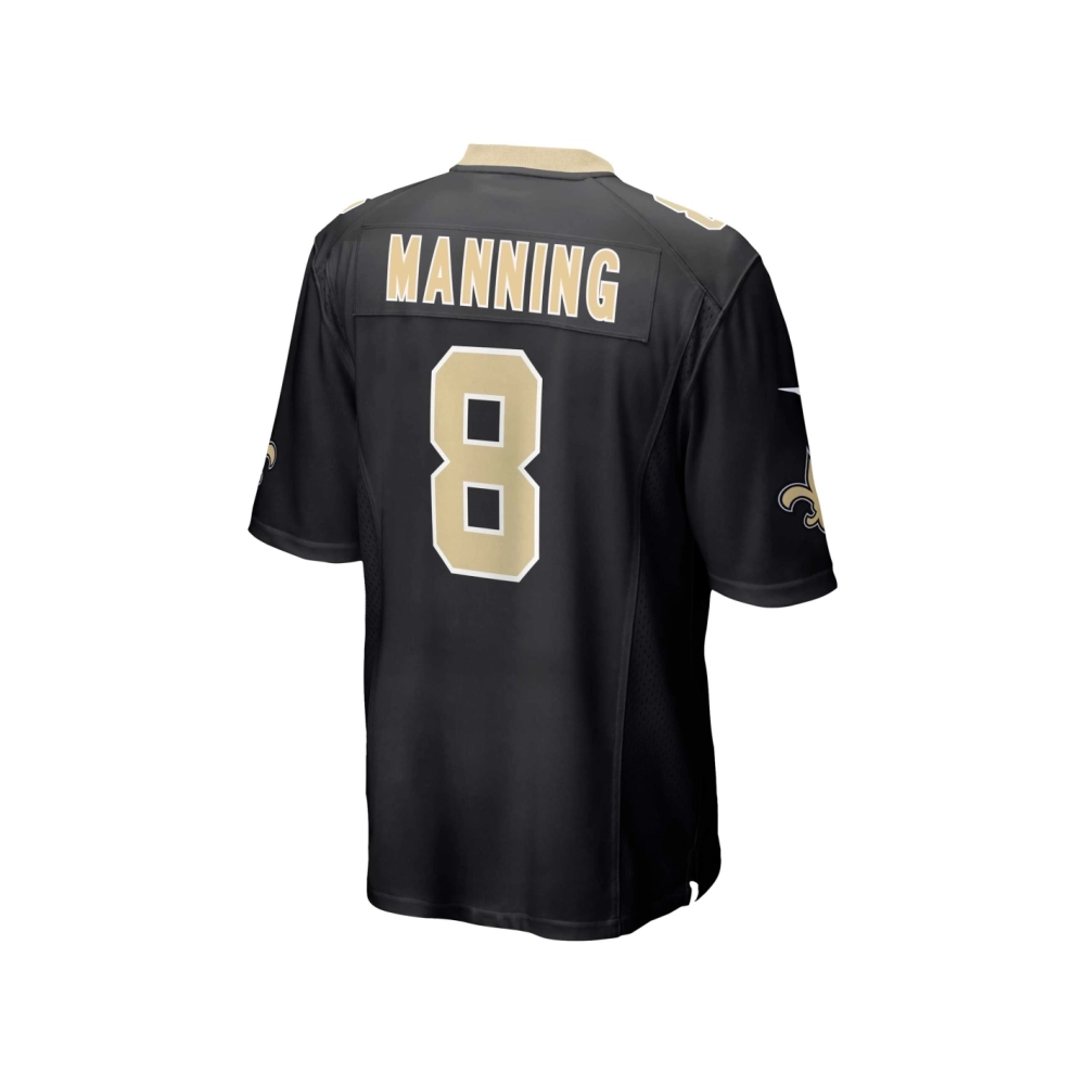 Mens New Orleans Saints Archie Manning Black Retired Player Game Jersey