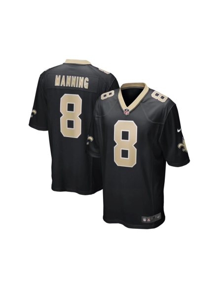 Mens New Orleans Saints Archie Manning Black Game Retired Player Jersey