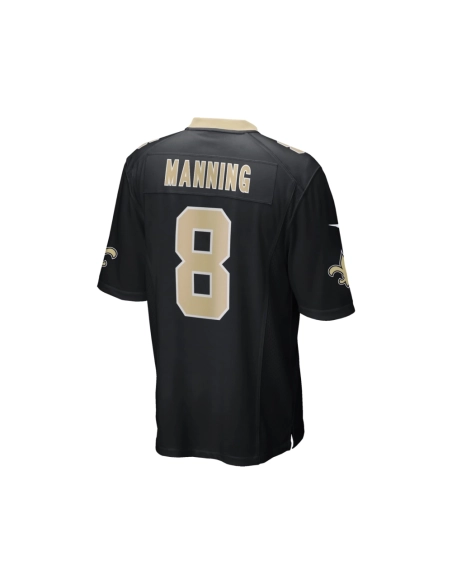 Mens New Orleans Saints Archie Manning Black Game Retired Player Jersey
