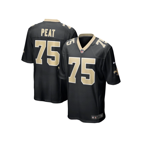 Mens New Orleans Saints Andrus Peat Black Game Jersey