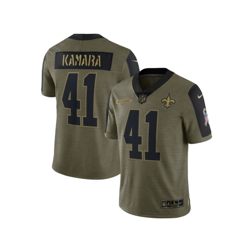 Mens New Orleans Saints Alvin Kamara Olive Salute To Service Limited Player Jersey