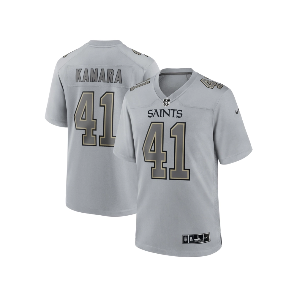 Mens New Orleans Saints Alvin Kamara Gray Atmosphere Fashion Game Jersey