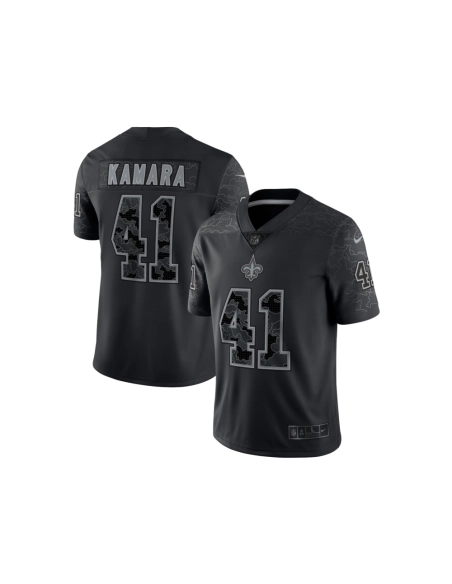 Mens New Orleans Saints Alvin Kamara Black RFLCTV Limited Jersey