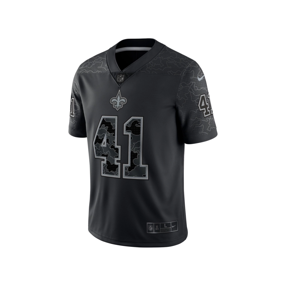 Mens New Orleans Saints Alvin Kamara Black RFLCTV Limited Jersey