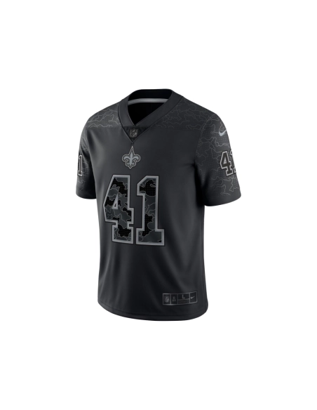 Mens New Orleans Saints Alvin Kamara Black RFLCTV Limited Jersey