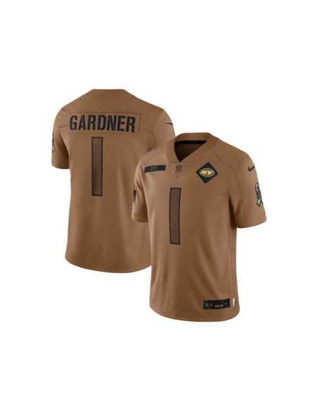 Womens New York Jets Ahmad Sauce Gardner Brown 2023 Salute To Service Limited Jersey