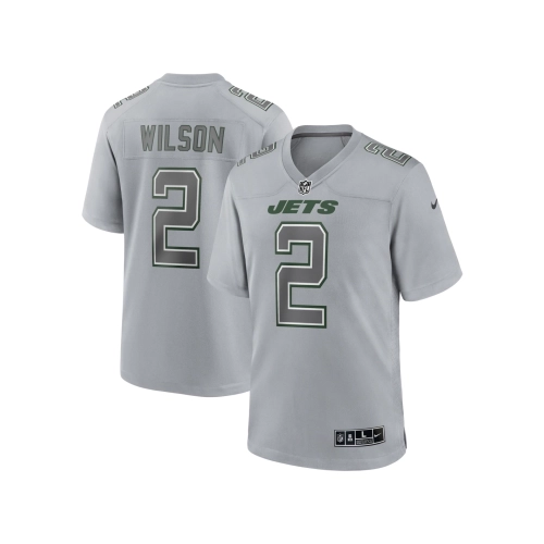 Mens New York Jets Zach Wilson Gray Atmosphere Fashion Game Jersey