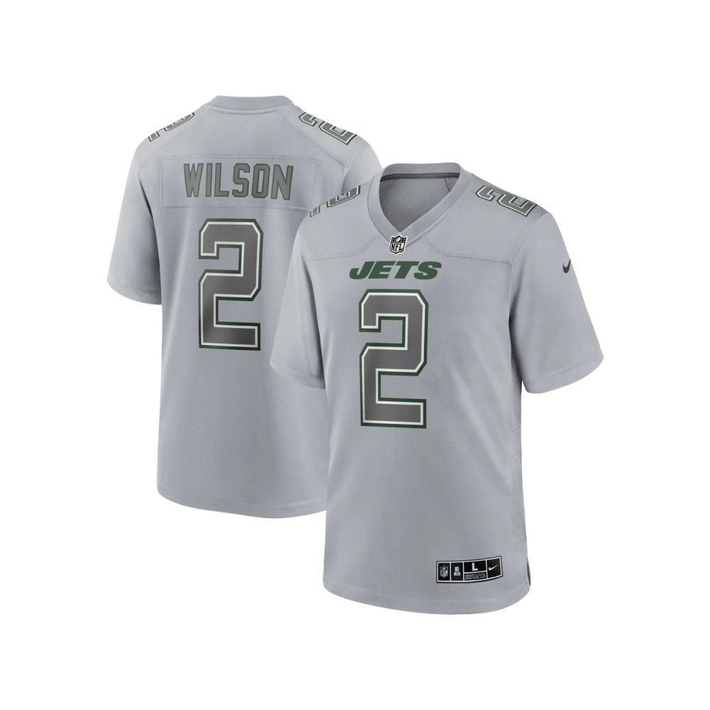 Mens New York Jets Zach Wilson Gray Atmosphere Fashion Game Jersey