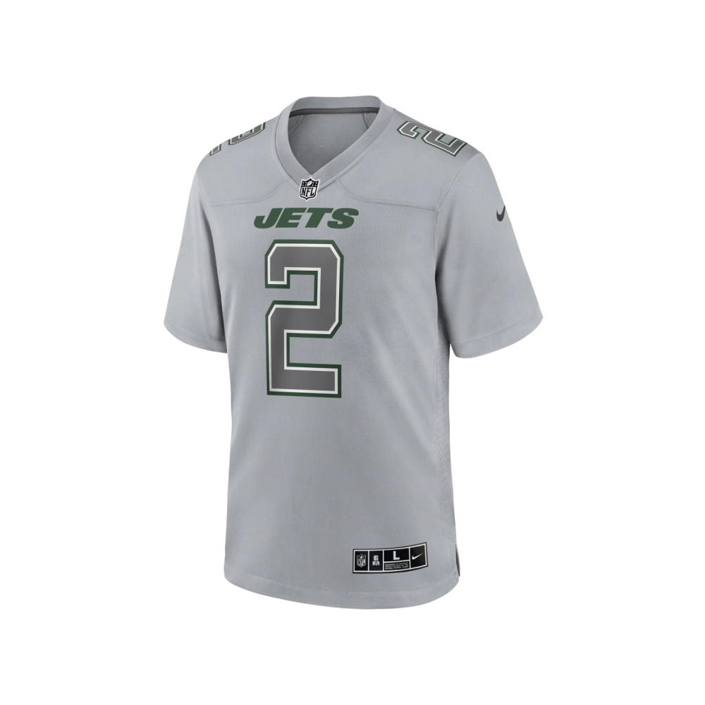 Mens New York Jets Zach Wilson Gray Atmosphere Fashion Game Jersey