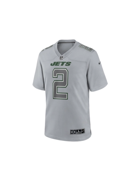 Mens New York Jets Zach Wilson Gray Atmosphere Fashion Game Jersey