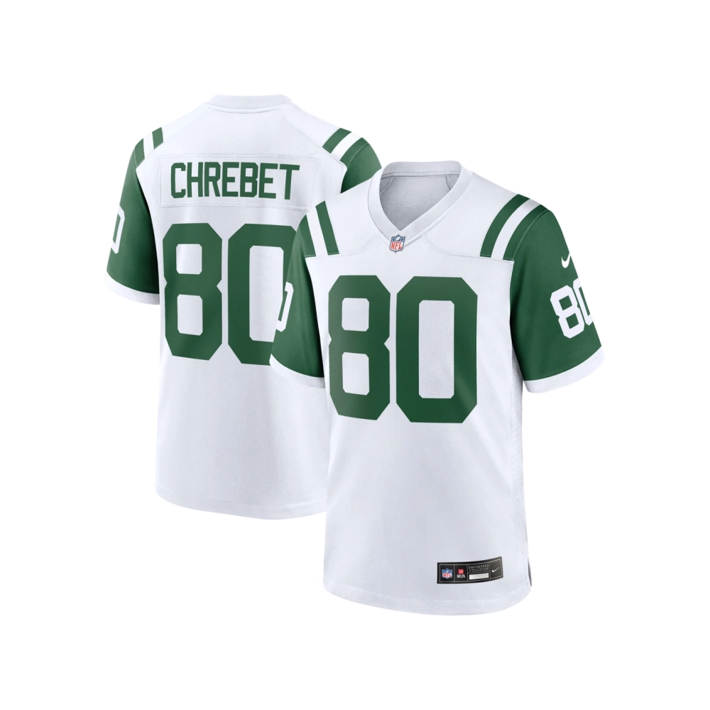 Mens New York Jets Wayne Chrebet White Classic Alternate Retired Player Game Jersey