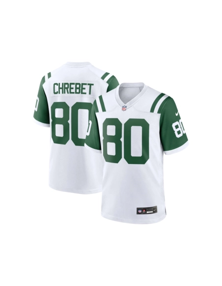 Mens New York Jets Wayne Chrebet White Classic Alternate Retired Player Game Jersey
