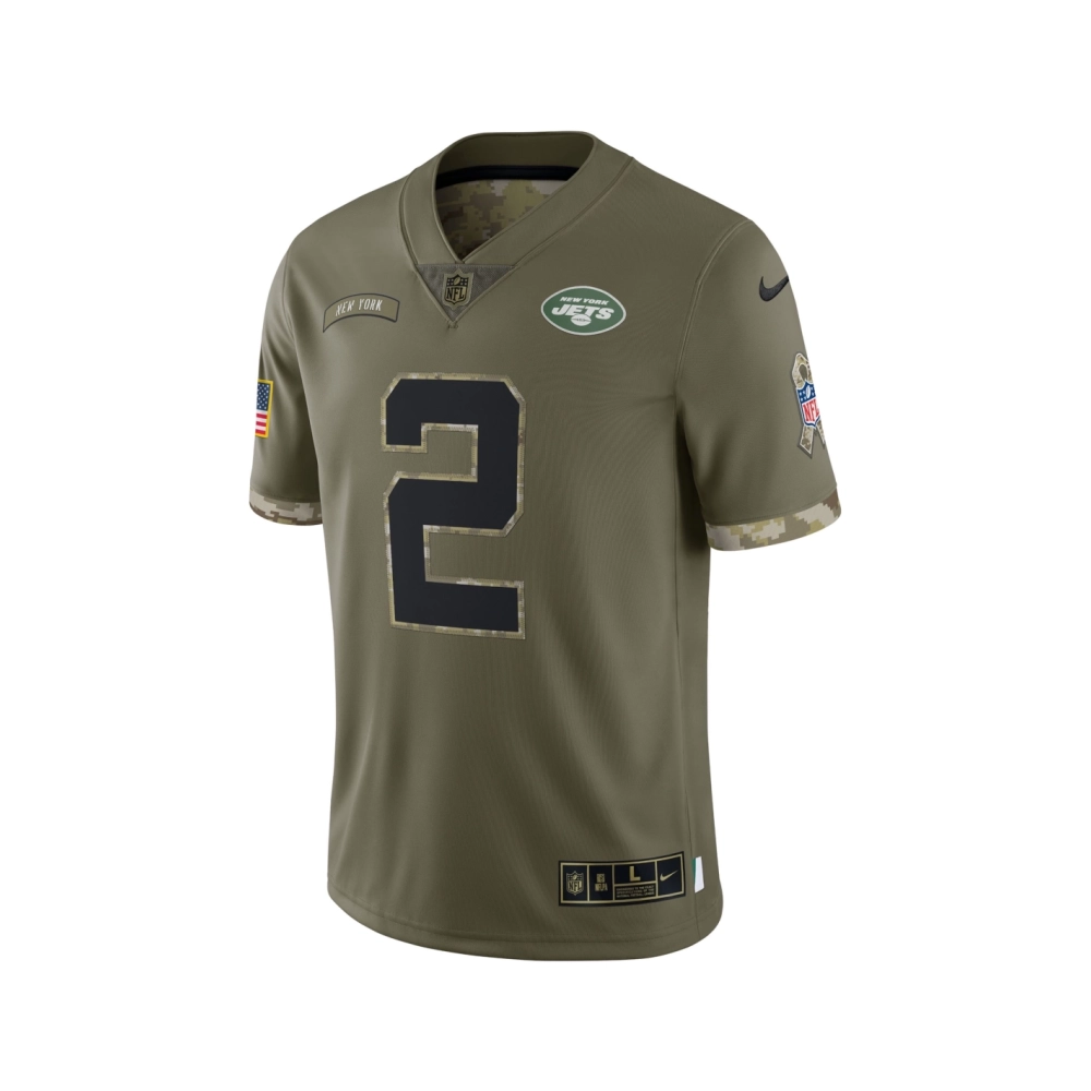 Mens New York Jets Olive 2022 Salute To Service Limited Jersey