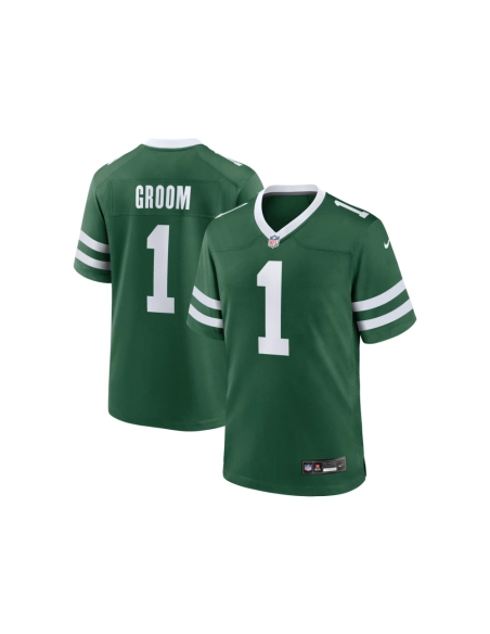 Mens New York Jets Number 1 Groom Legacy Green Game Jersey