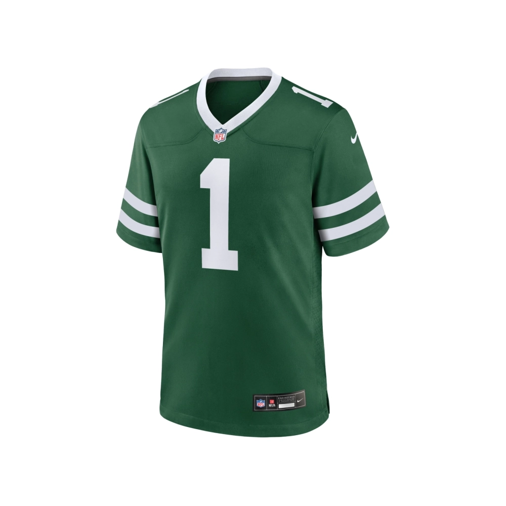 Mens New York Jets Number 1 Groom Legacy Green Game Jersey