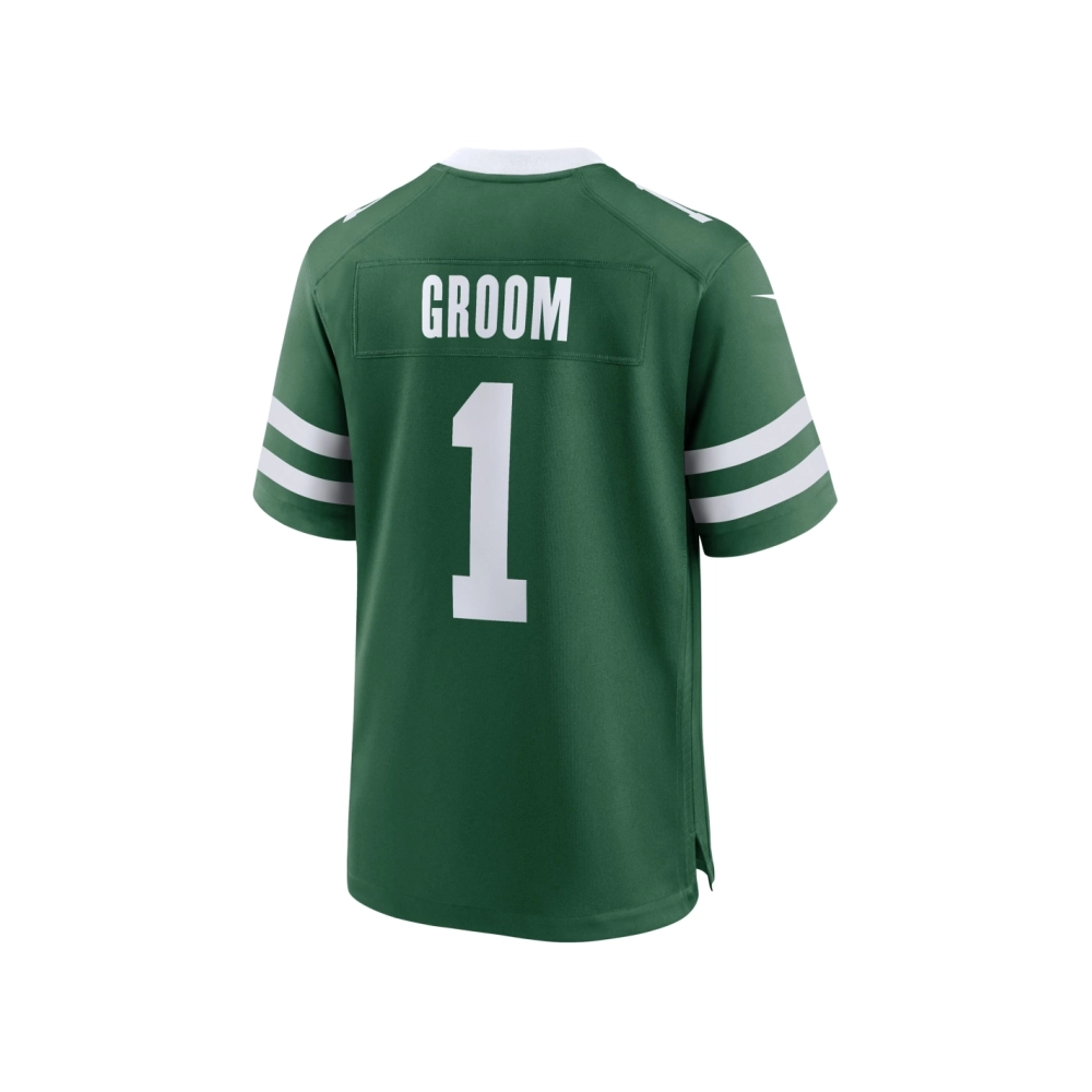 Mens New York Jets Number 1 Groom Legacy Green Game Jersey