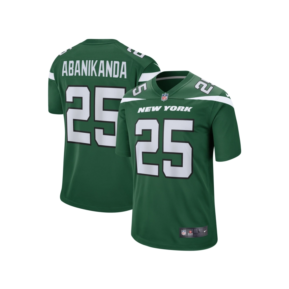Mens New York Jets Israel Abanikanda Gotham Green Game Jersey