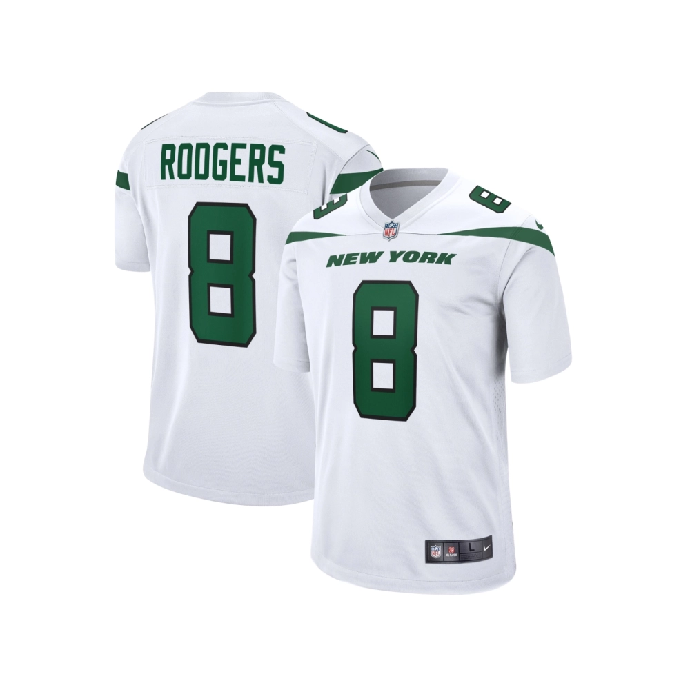 Mens New York Jets Aaron Rodgers White Game Jersey