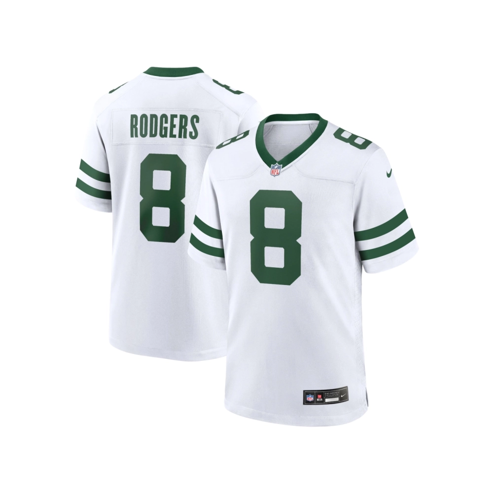 Mens New York Jets Aaron Rodgers Legacy White Player Game Jersey