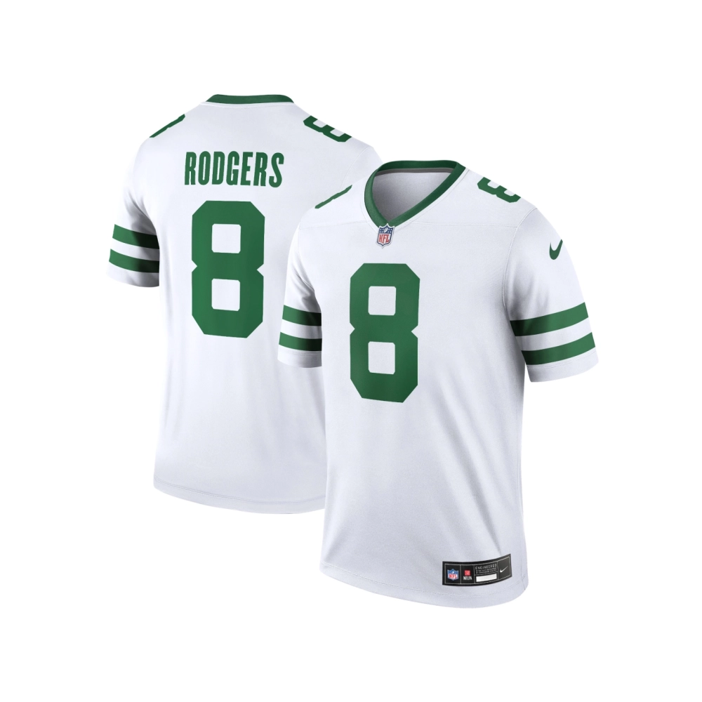 Mens New York Jets Aaron Rodgers Legacy White Legend Player Jersey