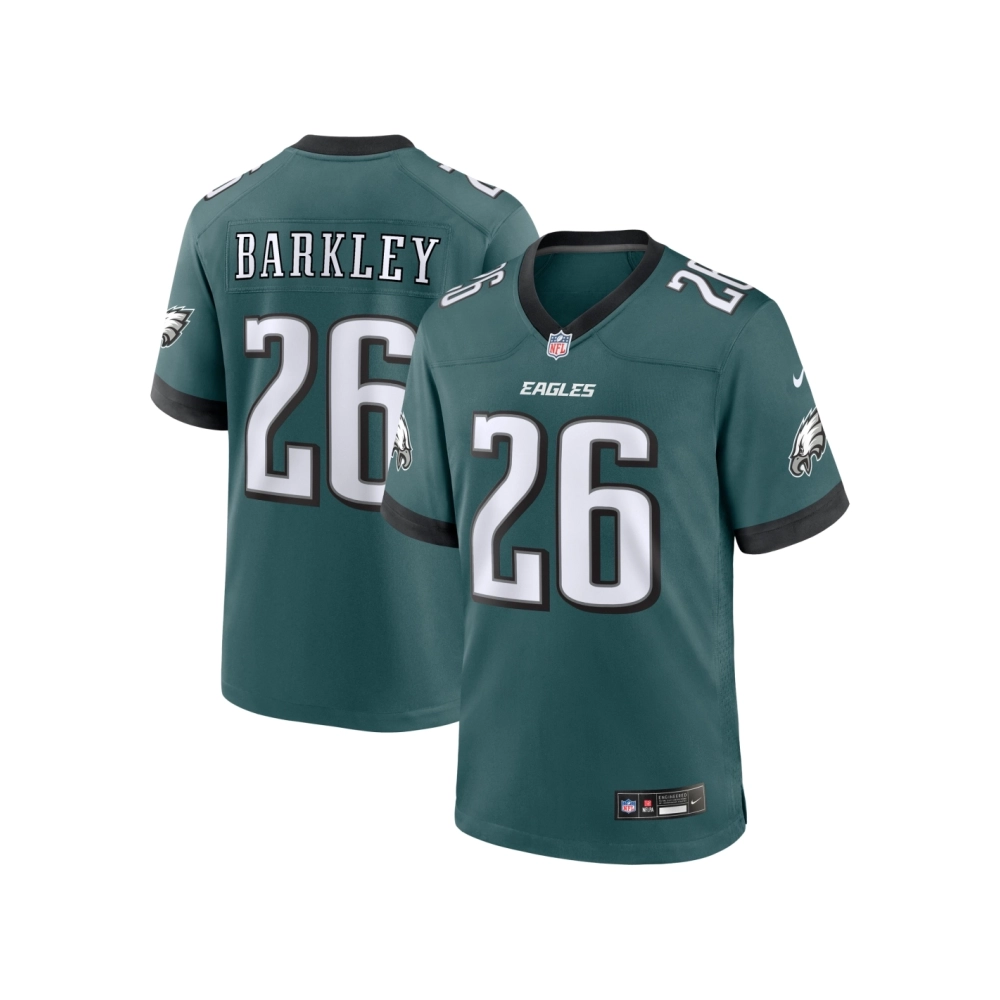 Mens Philadelphia Eagles Saquon Barkley Midnight Green Game Player Jersey