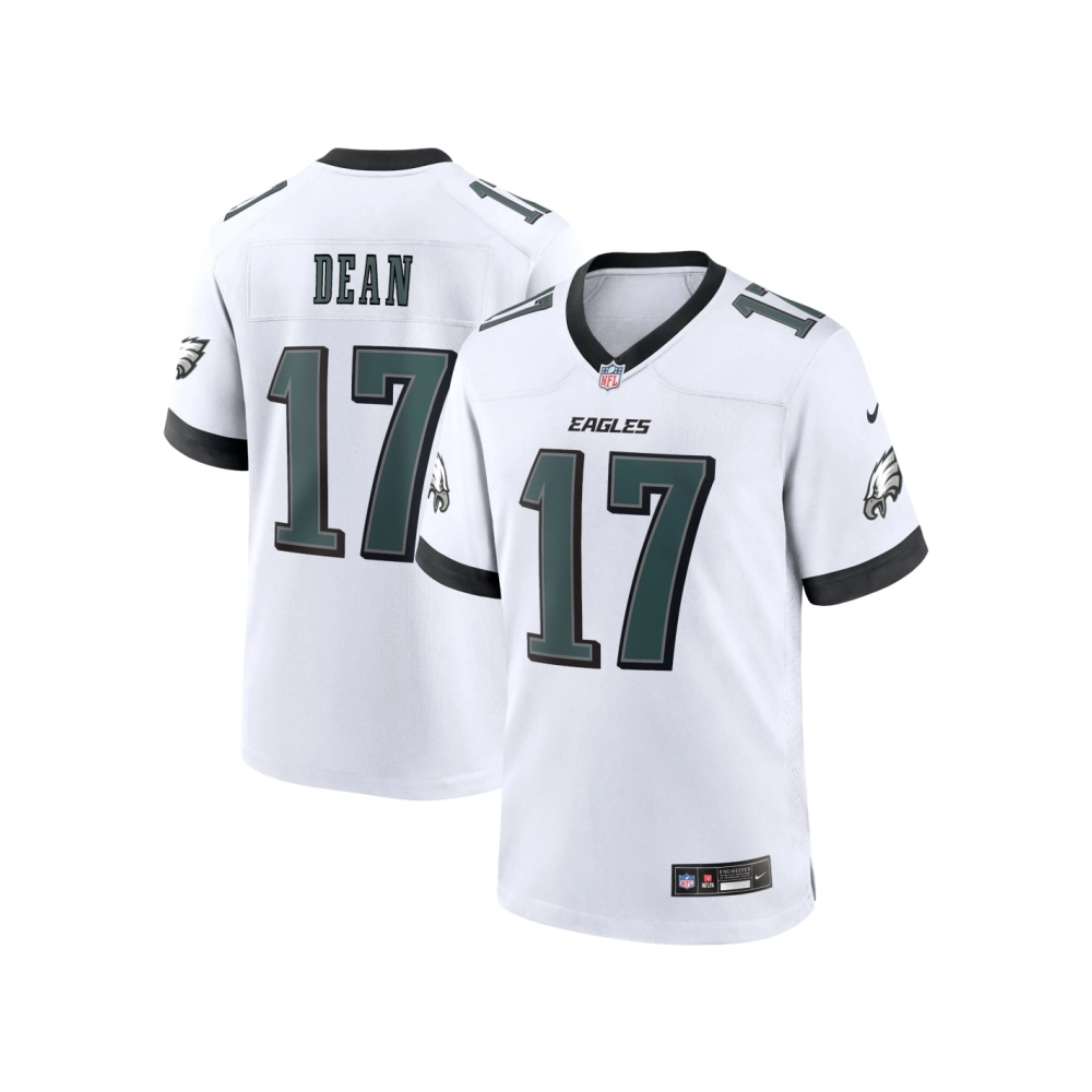 Mens Philadelphia Eagles Nakobe Dean White White Game Jersey