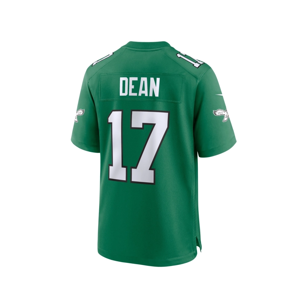 Mens Philadelphia Eagles Nakobe Dean Kelly Green Alternate Game Jersey
